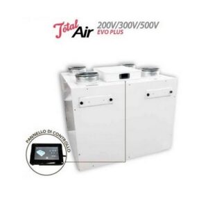 12501010 RECUPERATORE VERTICALE TOTAL AIR 300V CON CONTROLLO REMOTO DIGITALE TECNOSYSTEMI - immagine 1