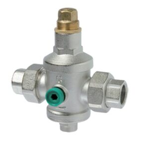 130312001 Riduttore di pressione inox 1"1/4 bocchettoni FF con attacco manometro IVR