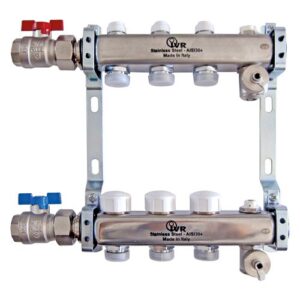 1803A32507 Coppia collettori inox 7vie di mandata c/detentori 1"1/4 CAP/DET IVR - immagine 1