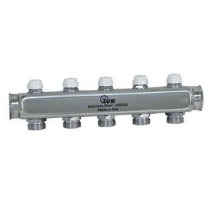187913512 Collettore mandata inox 12 vie 1"1/4 c/detentori IVR - immagine 1