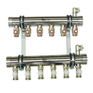 188352707 Collettore industriale inox 2" int.70mm c/rubinetto e detentore 7 vie IVR - immagine 1