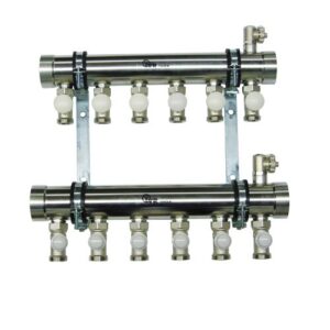 188442704 Collettore industriale inox 1"1/2 int.70mm c/rubinetto, cappellotto e detentore 4vie IVR - immagine 1