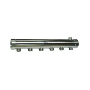 189342707 Collettore industriale inox 1"1/2 int.70mm attacco rubinetto 7vie IVR - immagine 1