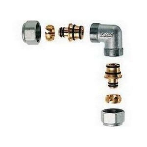 5361 1280192 GOMITO DOPPIO 1/2' CROMATO ADATTATORE MULTISTRATO 20X2.25 FAR - immagine 1
