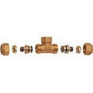 5451 3444191 RACCORDO A 'T' 2 MONOCONI F 3/4' GIALLO ADATT.MULTISTRATO 18X2 FAR - immagine 1