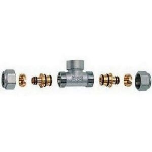 5461 34220218 RACCORDO A T 2 MONOCONI F 3/4' CROMATO ADATT.MULTISTRATO D. 26 FAR - immagine 1