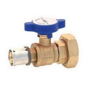 59462601 VALVOLA GIALLA MANUALE A SFERA 1' 1/2 F PF Ø 26X3 MANIGLIA BLU FAR - immagine 1