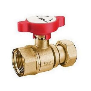 3053 1R VALVOLA GIALLA 1' F-F CON CALOTTA MOBILE E MANIGLIA ROSSA FAR - immagine 1