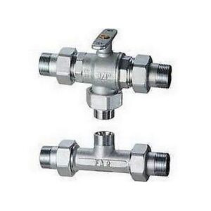3030 1 1" Valvola zona 3 vie sfera by-pass attacco centrale 24x19 raccordo T FAR