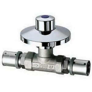 59611602 RUBINETTO AD INCASSO 1/2' CON PRESSFAR 16X2,25 ROSONE IN OTTONE FAR - immagine 1