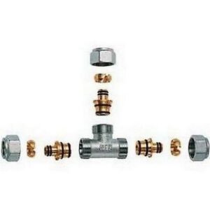 5411 1280204 RACCORDO A T 3 MONOCONI 1/2' CROMATO  ADATT.MULTISTRATO 20X2 FAR - immagine 1