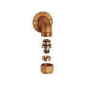 5601 1258190 RACCORDO CURVO GIALLO 1/2' ADATTATORE MULTISTRATO 16X2 FAR - immagine 1