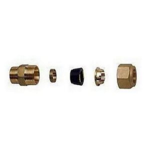 5860 1215 NIPLEX MASCHIO 1/2' GIALLO COMPLETO DI KIT PER TUBO GAS Ø 15 FAR - immagine 1