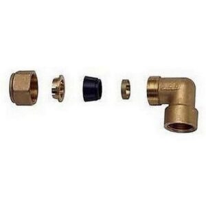 5866 3418 GOMITO FEMMINA 3/4' GIALLO COMPLETO DI KIT PER TUBO GAS Ø 18 FAR - immagine 1