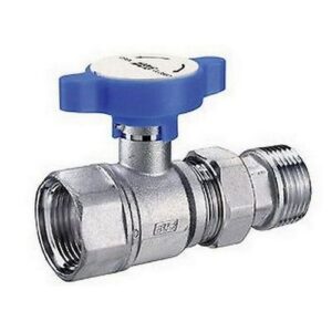 3052 1R VALVOLA A SFERA MANUALE 1' M-F CROMATA CON MANIGLIA ROSSA FAR - immagine 1
