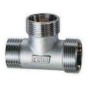 5510 12G18 RACCORDO A 'T' 2 MONOCONI M 1/2' X 18 GOMMA CROMATO FAR - immagine 1