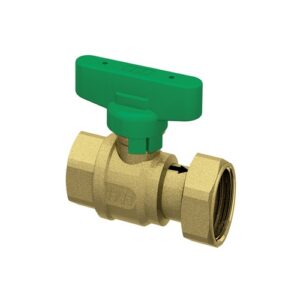 3047 134V VALVOLA GIALLA A SFERA 3/4' C/VALVOLA DI RITEGNO, MANIGLIA VERDE E CALOTTA MOBILE 1' ATT. F-F FAR - immagine 1