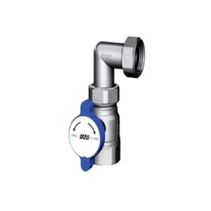 3064 1B VALVOLA PORTATERMOMETRO 1' FEMMINA C/GOMITO DOPPIO MAN. BLU FAR - immagine 1