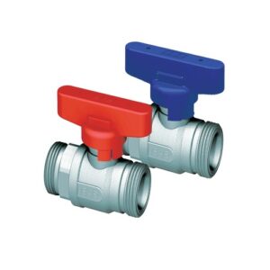 3067 34BC VALVOLA A SFERA CROMATA 3/4' M-M DN15 CON MANIGLIA BLU FAR - immagine 1