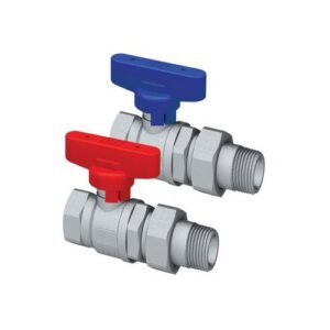 3079 34RC VALVOLA A SFERA CROMATA 3/4' M-F CON MANIGLIA ROSSA FAR - immagine 1