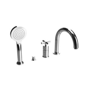 33180CR Monocomando bordo vasca quattro fori con deviatore e bocca PORTA E BINI
