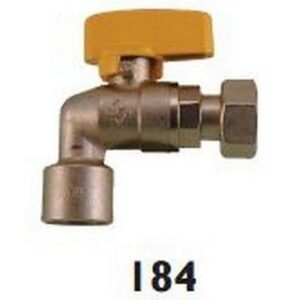 184015 Rubinetto a sfera gas a squadra F 1/2" x calotta girevole 1/2" RASTELLI