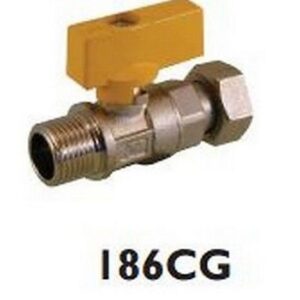 186CG015 Rubinetto a sfera gas diritto M 1/2" x calotta girevole 1/2" RASTELLI