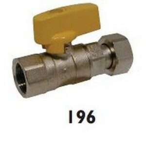 196015015 Rubinetto a sfera gas diritto F 1/2"x calotta girevole 1/2" RASTELLI