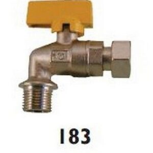 183020 Rubinetto a sfera gas a squadra M 1/2" x calotta girevole 3/4" RASTELLI