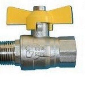 188F020 Valvola a sfera gas passaggio totale a farfalla M x F 3/4" RASTELLI
