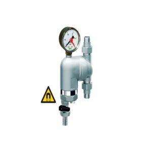 39M4 34 FILTRO CROMATO C/ATT. ORIENTABILI 3/4' ATT. M-M 300µm CON DI MAGNETE E MANOMETRO FAR - immagine 1