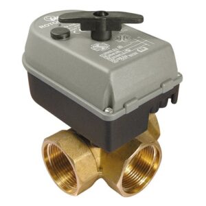 424807050 Valvola deviatrice rotante 3 vie ottone att FFF+servocomando 230V 18s 3V 3/4" IVR
