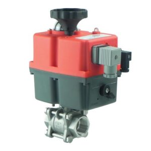 466515428 Valvola a sfera in 3 pezzi inox FF e attuatore elettrico 1"1/2 IVR