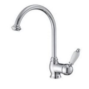 50474CR Monocomando lavello New Old con canna ponte girevole leva bianca PORTA E BINI
