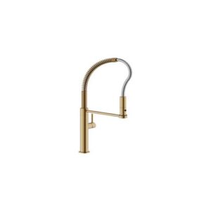 AQ109300/60GTP RUBINETTO MISCELATORE LAVELLO CANNA GIREVOLE E DOCCETTA DUE GETTI ORO NOBILI - immagine 1