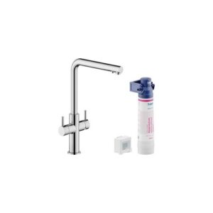 AQ93823/3VBCR RUBINETTO MISCELATORE LAVELLO BICOMANDO ACQUA FILTRATA E CONTALITRI CROMO NOBILI - immagine 1