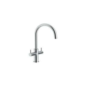 AQ93824CR RUBINETTO MISCELATORE LAVELLO BICOMANDO CANNA OMBRELLO CROMO NOBILI - immagine 1