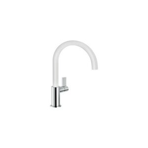 FL96113WC RUBINETTO MISCELATORE LAVELLO CARTUCCIA Ø28 CANNA GIREVOLE FLAG BIANCO CROMO NOBILI - immagine 1
