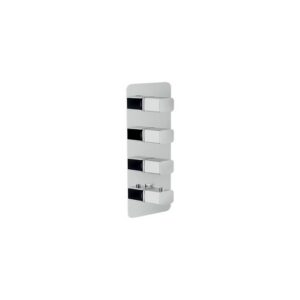LP90103CR KIT PARTI ESTERNE MANIGLIA QUADRA ARROTONDATA A 3 VIE (LOOP) CROMO NOBILI - immagine 1