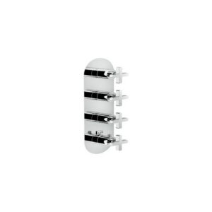 LR116104CR KIT PARTI ESTERNE TERMOSTATICO INCASSO A 4 VIE (LIRA) CROMO NOBILI - immagine 1