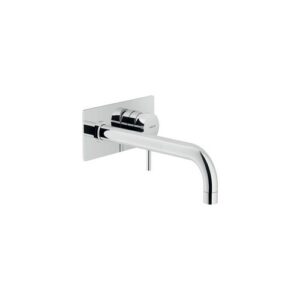 LV00198/2CR RUBINETTO MONOCOMANDO LAVABO A PARETE INCASSO BOCCA 250mm CON PIASTRA LIVE CROMO NOBILI - immagine 1