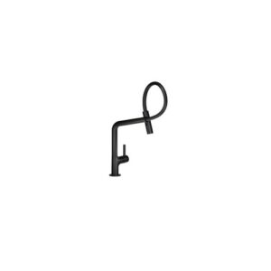 MP119400BM RUBINETTO MISCELATORE LAVELLO CON GUAINA ORIENTABILE CON DOCCETTA 2 GETTI LAMP NERO NOBILI - immagine 1