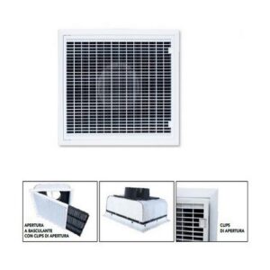 PWC100001 GRIGLIA DI RIPRESA CON PLENUM, FILTRO E CLIPS DI FISSAGGIO 630 x 510 TECNOSYSTEMI