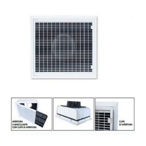 PWC100003 GRIGLIA DI RIPRESA CON PLENUM, FILTRO E CLIPS DI FISSAGGIO 930x410 TECNOSYSTEMI