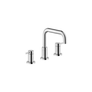 VE125211/2IX RUBINETTO MISCELATORE LAVABO TRE FORI CON SCARICO PUSH INOX NOBILI