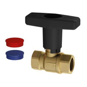 3036 M12 Valvola a sfera gialla 1/2' f-f maniglia nera FAR - immagine 1