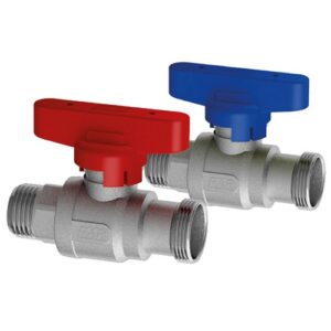 3041 12RC Valvola a sfera cromata 1/2' m att. rame maniglia rossa FAR - immagine 1