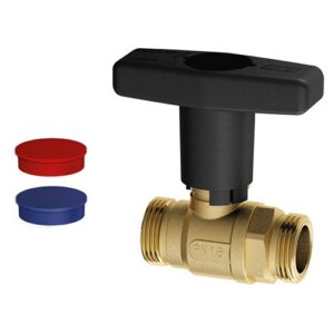 3067 M34 Valvola a sfera gialla 3/4' m-m maniglia nera FAR - immagine 1