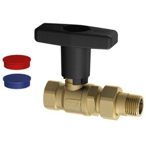 3079 M1 Valvola a sfera gialla 1' m-f maniglia nera FAR - immagine 1