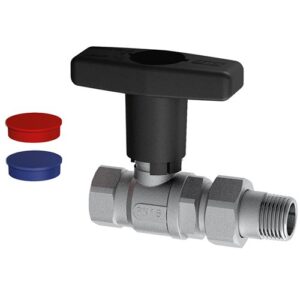 3079 M1C Valvola a sfera cromata 1' m-f maniglia nera FAR - immagine 1